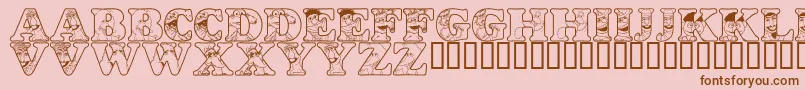 LmsPeopleInTheNeighborhood Font – Brown Fonts on Pink Background