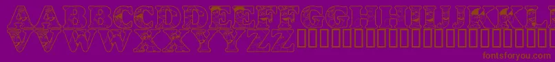 LmsPeopleInTheNeighborhood-fontti – ruskeat fontit violetilla taustalla