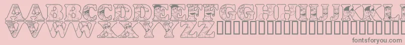 LmsPeopleInTheNeighborhood Font – Gray Fonts on Pink Background