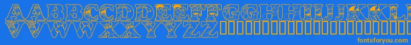fuente LmsPeopleInTheNeighborhood – Fuentes Naranjas Sobre Fondo Azul