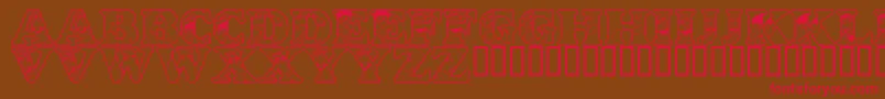 LmsPeopleInTheNeighborhood Font – Red Fonts on Brown Background