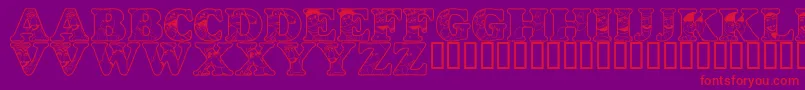 LmsPeopleInTheNeighborhood Font – Red Fonts on Purple Background