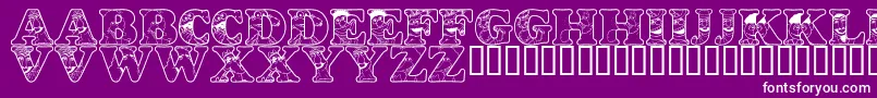 Czcionka LmsPeopleInTheNeighborhood – białe czcionki na fioletowym tle