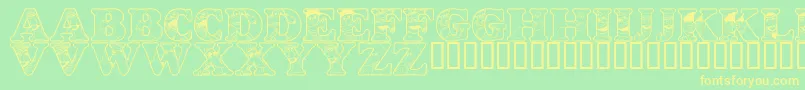 LmsPeopleInTheNeighborhood Font – Yellow Fonts on Green Background