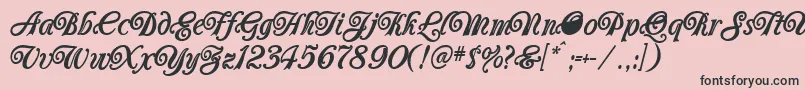 Carrington Font – Black Fonts on Pink Background