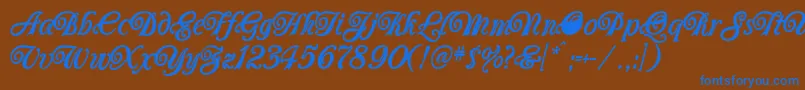 Carrington Font – Blue Fonts on Brown Background