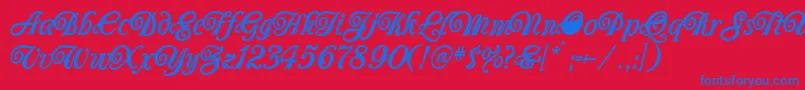 Carrington Font – Blue Fonts on Red Background