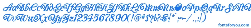 Carrington Font – Blue Fonts on White Background