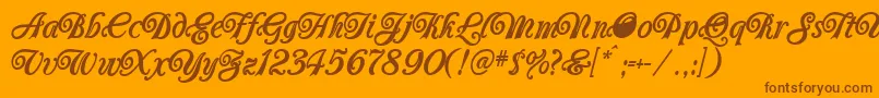 Carrington Font – Brown Fonts on Orange Background
