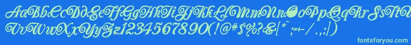 Carrington Font – Green Fonts on Blue Background