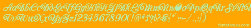 Carrington Font – Green Fonts on Orange Background