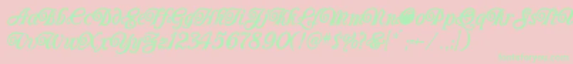 Carrington Font – Green Fonts on Pink Background
