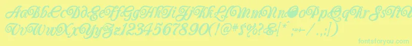Carrington Font – Green Fonts on Yellow Background