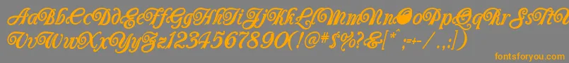 Carrington Font – Orange Fonts on Gray Background