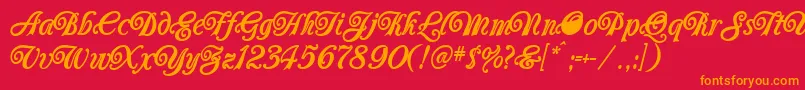 Carrington Font – Orange Fonts on Red Background