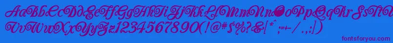 Carrington Font – Purple Fonts on Blue Background