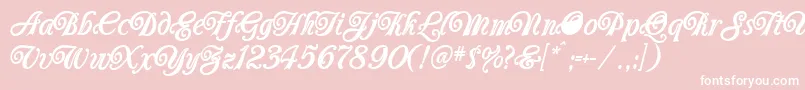 Carrington Font – White Fonts on Pink Background