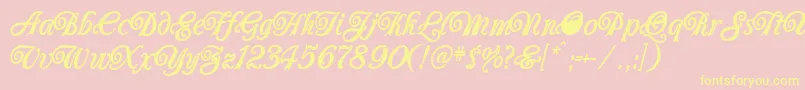 Carrington Font – Yellow Fonts on Pink Background