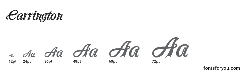 Carrington Font Sizes