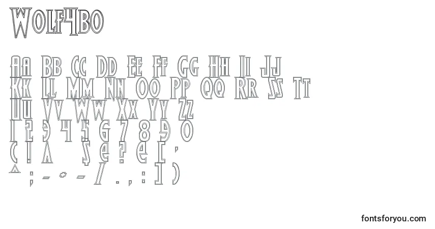 Czcionka Wolf4bo – alfabet, cyfry, specjalne znaki