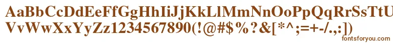 Nimbusromno9lMed-Schriftart – Braune Schriften auf weißem Hintergrund