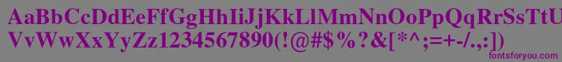 Nimbusromno9lMed-Schriftart – Violette Schriften auf grauem Hintergrund