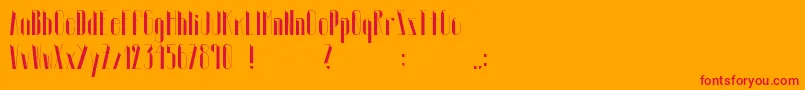 Euphoric-Schriftart – Rote Schriften auf orangefarbenem Hintergrund