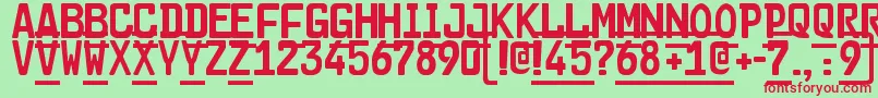 Car Go 2 Font – Red Fonts on Green Background