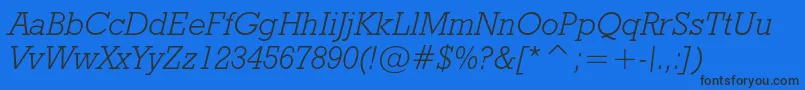 Geoslb712lightcbtItalic Font – Black Fonts on Blue Background