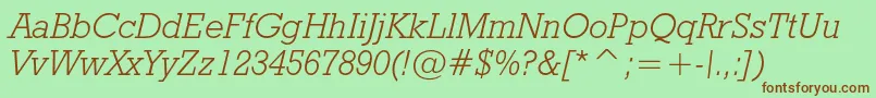 Geoslb712lightcbtItalic Font – Brown Fonts on Green Background