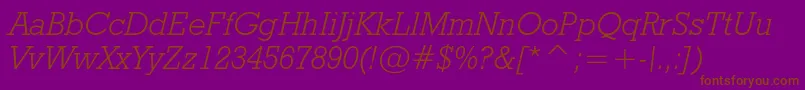 Geoslb712lightcbtItalic Font – Brown Fonts on Purple Background