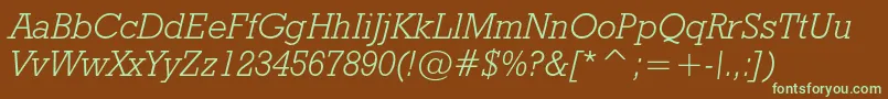 Geoslb712lightcbtItalic Font – Green Fonts on Brown Background