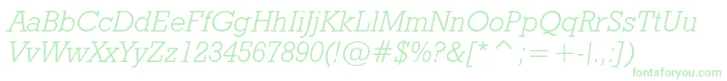 Geoslb712lightcbtItalic Font – Green Fonts on White Background