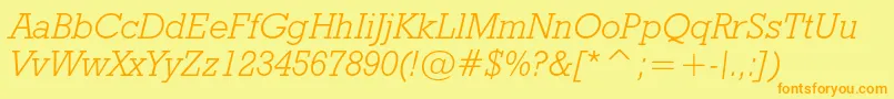 Geoslb712lightcbtItalic Font – Orange Fonts on Yellow Background