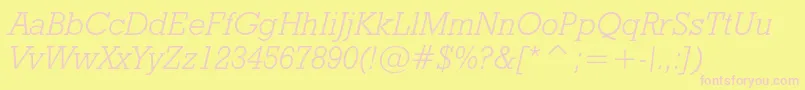 Geoslb712lightcbtItalic Font – Pink Fonts on Yellow Background