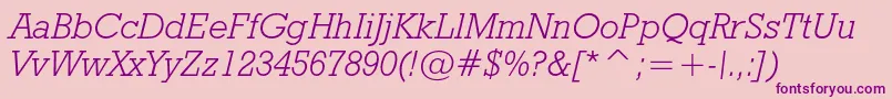 Geoslb712lightcbtItalic Font – Purple Fonts on Pink Background