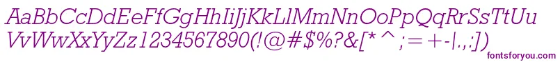 Geoslb712lightcbtItalic Font – Purple Fonts on White Background