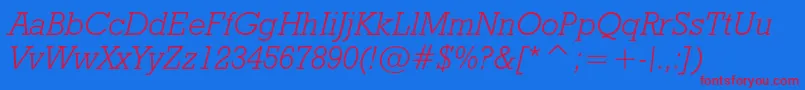 Geoslb712lightcbtItalic Font – Red Fonts on Blue Background