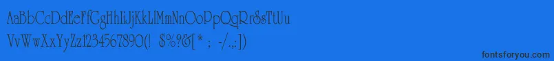 UniversityThinCn Font – Black Fonts on Blue Background