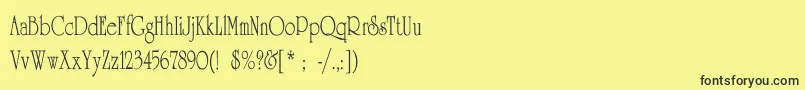 UniversityThinCn Font – Black Fonts on Yellow Background