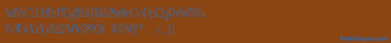UniversityThinCn Font – Blue Fonts on Brown Background