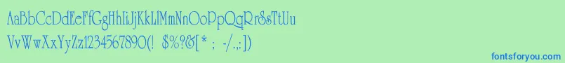 UniversityThinCn Font – Blue Fonts on Green Background