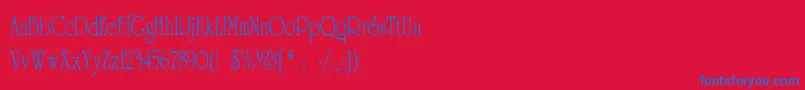 UniversityThinCn Font – Blue Fonts on Red Background