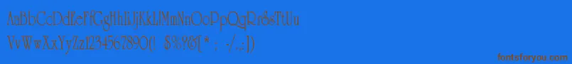 UniversityThinCn Font – Brown Fonts on Blue Background