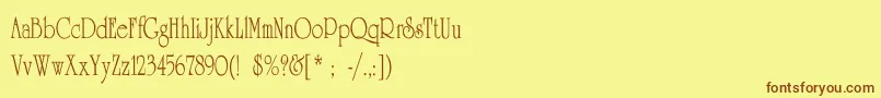 UniversityThinCn Font – Brown Fonts on Yellow Background