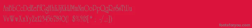 UniversityThinCn Font – Gray Fonts on Red Background