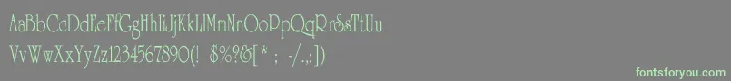 UniversityThinCn Font – Green Fonts on Gray Background