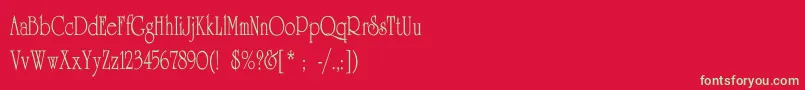 UniversityThinCn Font – Green Fonts on Red Background