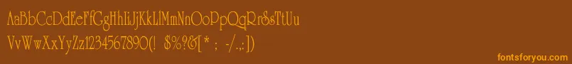 UniversityThinCn Font – Orange Fonts on Brown Background