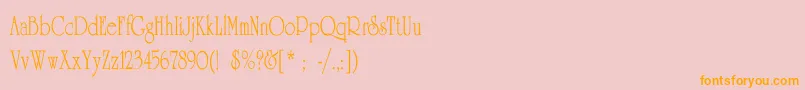 UniversityThinCn Font – Orange Fonts on Pink Background